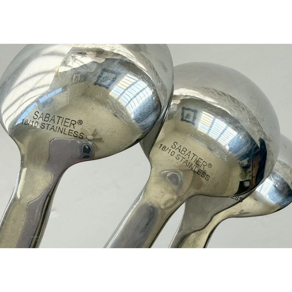 Lot Of 3‎ Sabatier Hi Light Hook Handle Oval Soup Spoon 18/10 Stainless Steel